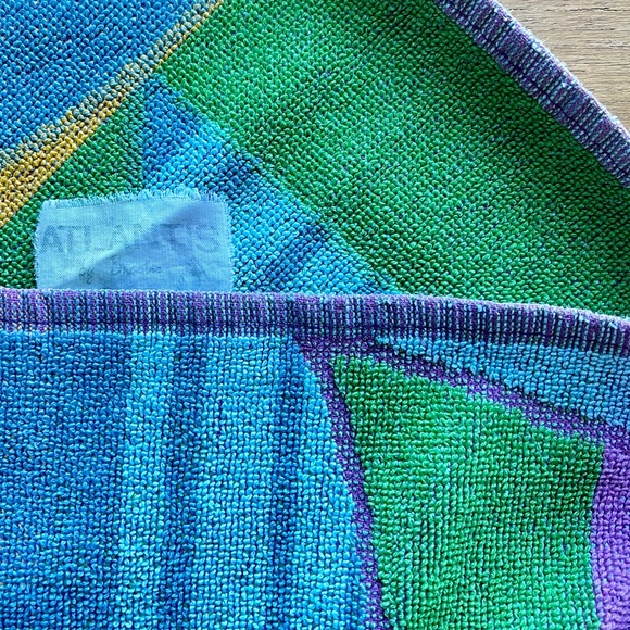 Vintage Beach Towel Abstract Sailboat Cotton Retro Colorful Fun Terry Towel - Picture 8 of 8